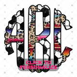 Custom Transfer 0023 - Serape & Leopard Soccer Monogram
