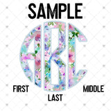 Custom Transfer 0029 - Pale Blue Sweet Floral Spring