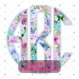Custom Transfer 0029 - Pale Blue Sweet Floral Spring
