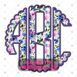 Custom Transfer 0030 - Purple Sweet Floral Spring Faux Embroidery