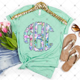 Custom Transfer 0031 - Pale Blue Sweet Floral Spring Faux Embroidery