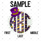 Custom Transfer 0033 - Mardi Gras Monogram