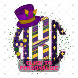 Custom Transfer 0033 - Mardi Gras Monogram