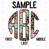 Custom Transfer 0036 - Conversational Hearts with Leopard & Serape Monogram