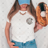 Custom Transfer 0037 - Leopard and Wood Baseball Monogram