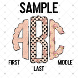 Custom Transfer 0045 - Rose Gold Roses Monogram