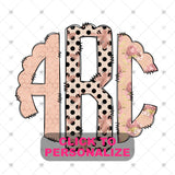 Custom Transfer 0045 - Rose Gold Roses Monogram