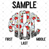 Custom Transfer 0047 - Back to School Composition Monogram