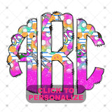 Custom Transfer 0048 - Pretty in Pink Back to School Monogram
