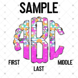 Custom Transfer 0048 - Pretty in Pink Back to School Monogram