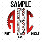 Custom Transfer 0058 - Valentine's Day Skulls Monogram