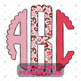 Custom Transfer 0059 - Valentine's Day Leopard Monogram