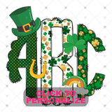 Custom Transfer 0061 - St. Patrick's Day Leopard Monogram