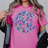 Custom Transfer 0062 - Midnight Floral Monogram