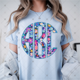 Custom Transfer 0062 - Midnight Floral Monogram