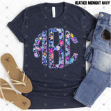 Custom Transfer 0063 - Midnight Floral Monogram 2