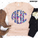 Custom Transfer 0063 - Midnight Floral Monogram 2