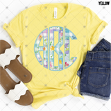 Custom Transfer 0064 - Spring Floral Plaid Monogram
