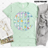 Custom Transfer 0064 - Spring Floral Plaid Monogram