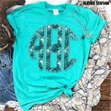 Custom Transfer 0065 - Turquoise Tile Monogram