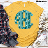 Custom Transfer 0065 - Turquoise Tile Monogram