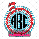 Custom Transfer 0067 - Read Across America Hat Monogram