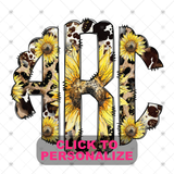 Custom Transfer 0068 - Cowhide & Sunflowers Monogram