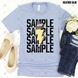 Custom Transfer 0069 - Pencil Lightning Bolt Custom Text