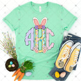 Custom Transfer 0072 - Spring Bunny Monogram