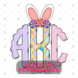 Custom Transfer 0072 - Spring Bunny Monogram