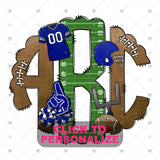 Custom Transfer 0007 - Blue Football Monogram
