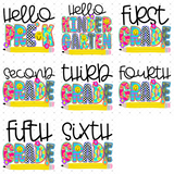 Transfer 000568 - Colorful Smile and Pencil Girl Grade Set