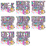 Transfer 001464 - Colorful Dottie Pencil & Bow Grade Set