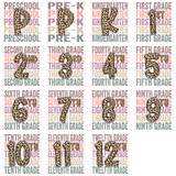 Transfer 000564 - Stacked Word Art Leopard Grade Set