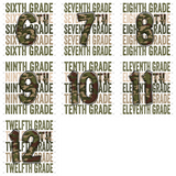 Transfer 000722 - Stacked Word Art Camo Grade Set