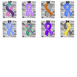 Transfer 001938 - Awareness Ribbon Word Art