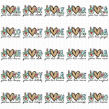 Transfer 002223 -  Floral Peace Love State Set
