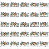 Transfer 002223 -  Floral Peace Love State Set