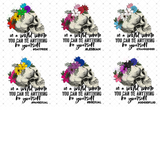 Transfer 002637 - Floral Skull Be Yourself