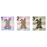 Transfer 001688 - Leopard Bunny Happy Easter Stacked Word Art Colorful