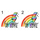 Transfer 002635 - Love is love Rainbow Lightning Bolt