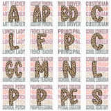 Transfer 000501 - Education Occupation Titles Stacked Word Art Leopard