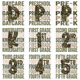 Transfer 000722 - Stacked Word Art Camo Grade Set