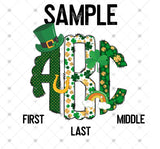 Custom Transfer 0061 - St. Patrick's Day Leopard Monogram