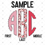 Custom Transfer 0059 - Valentine's Day Leopard Monogram