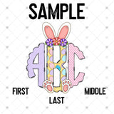 Custom Transfer 0072 - Spring Bunny Monogram