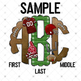 Custom Transfer 0006 - Maroon Football Monogram