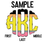 Custom Transfer 0052 - Pencil Monogram