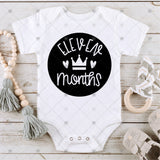 Screen Print Transfer - SCR1705 Princess Crown Baby Milestone Set of 12 INFANT - Black