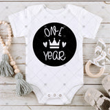 Screen Print Transfer - SCR1705 Princess Crown Baby Milestone Set of 12 INFANT - Black